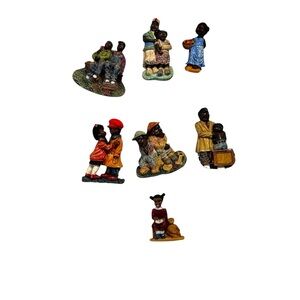 Vtg 7 Youngs Treasure of the Heart Black Americana Charming Refrigerator Magnets